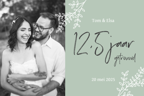 Jubileumkaart voor 12,5 jaar getrouwd
